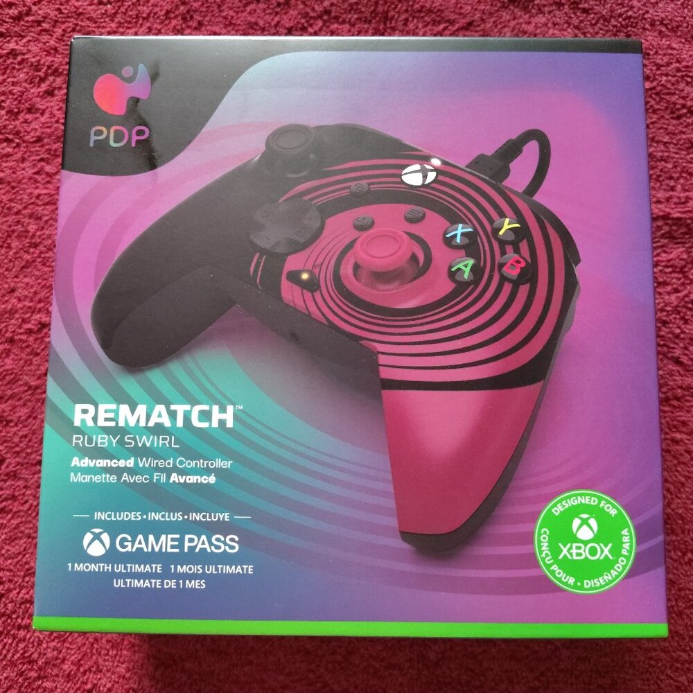 PDP Xbox controller (Rematch Ruby Swirl)